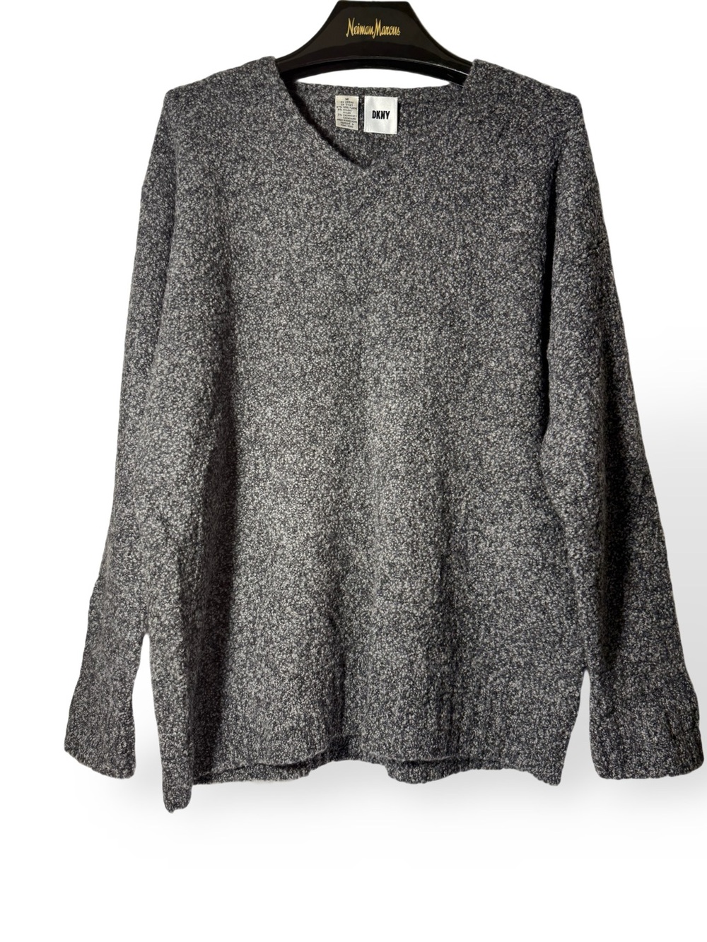 DKNY Men's Charcoal Marled V-Neck Sweater